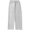 imageOYOANGLE Mens Textured Elastic Drawstring Waist Straight Leg Pants Casual Track Pants SweatpantsGrey