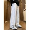 imageOYOANGLE Mens Textured Elastic Drawstring Waist Straight Leg Pants Casual Track Pants SweatpantsGrey