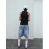 imageOYOANGLE Mens Vintage Denim Shorts Baggy Jean Shorts Elastic Drawstring Waist Baggy Jorts StreetwearLight Wash