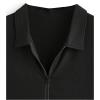 imageOYOANGLE Mens Zip Up Sleeveless Shirts Collared Neck Ribbed Knit Slim Fit Solid Casual Tank Tops StreetwearBlack
