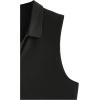 imageOYOANGLE Mens Zip Up Sleeveless Shirts Collared Neck Ribbed Knit Slim Fit Solid Casual Tank Tops StreetwearBlack