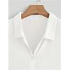 imageOYOANGLE Mens Zip Up Sleeveless Shirts Collared Neck Ribbed Knit Slim Fit Solid Casual Tank Tops StreetwearWhite