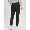 imageOYOANGLE Mens Zipper Fly Button Front Pleated Work Office Business Tapered Suit Pants with PocketsBlack