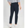 imageOYOANGLE Mens Zipper Fly Button Front Pleated Work Office Business Tapered Suit Pants with PocketsNavy Blue