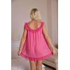 imageOYOANGLE Womens 2 Piece Mesh Sheer Floral Lace Babydoll Slip Dress Nightgowns and Thong Lingerie SetLight Pink