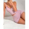 imageOYOANGLE Womens 2 Piece Pajama Set Ribbed Knit V Neck Cami Crop Top and Shorts SleepwearDusty Pink