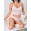 imageOYOANGLE Womens 2 Piece Pajama Sets Bow Graphic Print Cami Top and Low Waist Shorts Set SleepwearPink