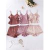 imageOYOANGLE Womens 6 Pieces Silk Satin Pajama Set Cami Top and Shorts Pjs Set Silky NightwearMulticolor