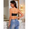 imageOYOANGLE Womens Bandeau Bralette Seamless NonSlip Comfortable Strapless BraBlack