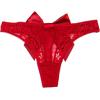 imageOYOANGLE Womens Bow Sheer VStrings Low Rise Thong Panties UnderwearRed