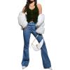 imageOYOANGLE Womens Button Front Denim Jacket Vest Sleeveless Vintage Halter Jean Crop Tank TopArmy Green