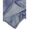 imageOYOANGLE Womens Button Front Denim Jacket Vest Sleeveless Vintage Halter Jean Crop Tank TopLight Blue