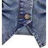 imageOYOANGLE Womens Button Front Denim Jacket Vest Sleeveless Vintage Halter Jean Crop Tank TopLight Blue