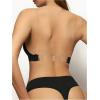 imageOYOANGLE Womens Clear Strap Invisible Seamless Bra Wireless Dance Bra Backless Non Padded BraletteBlack
