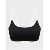 imageOYOANGLE Womens Clear Strap Invisible Seamless Bra Wireless Dance Bra Backless Non Padded BraletteBlack