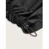 imageOYOANGLE Womens Drawstring Side Mini Cargo Skirt Elastic High Waist Ruched Bodycon Pencil SkirtsBlack
