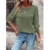 imageOYOANGLE Womens Dressy Casual Tops Swiss Dots Short Sleeve Chiffon Blouse Summer Work ShirtsArmy Green