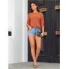 imageOYOANGLE Womens Dressy Casual Tops Swiss Dots Short Sleeve Chiffon Blouse Summer Work ShirtsOrange