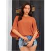 imageOYOANGLE Womens Dressy Casual Tops Swiss Dots Short Sleeve Chiffon Blouse Summer Work ShirtsOrange