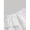 imageOYOANGLE Womens Elastic High Waist Mini Skirts Y2K Tiered Ruffle Lace Short SkirtWhite