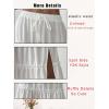 imageOYOANGLE Womens Elastic Waist Tie Front Tiered Ruffle Hem Long Maxi Skirt Y2K Split Thigh Flowy SkirtsWhite