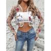 imageOYOANGLE Womens Floral Embroidered Open Front Crop Jackets Long Sleeve Mesh Summer Cardigan TopsWhite