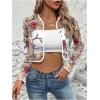 imageOYOANGLE Womens Floral Embroidered Open Front Crop Jackets Long Sleeve Mesh Summer Cardigan TopsWhite