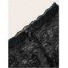 imageOYOANGLE Womens Floral Lace Sheer Elastic Waist Shorts Bow Knot See Through Y2k Boy Shorts PettipantsBlack