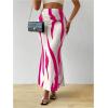 imageOYOANGLE Womens Graphic Printed Ruch Maxi Skirt High Waist Stretchy Bodycon SkirtsHot Pink