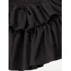imageOYOANGLE Womens High Waist Tiered Skirt Cute Summer Flowy Ruffle Mini SkirtsBlack