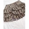imageOYOANGLE Womens Leopard Print Mini Skirt Elastic Waist Tiered Layer Ruffle Short SkirtsMulticolor