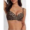 imageOYOANGLE Womens Leopard Print V Neck Spaghetti Strap Bras Underwire Push Up BralettesBrown Black