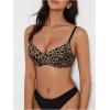 imageOYOANGLE Womens Leopard Print V Neck Spaghetti Strap Bras Underwire Push Up BralettesBrown Black