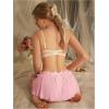 imageOYOANGLE Womens Lingerie Lace Ruffle Panties Bowknot Mid Waist Thongs UnderwearLight Pink