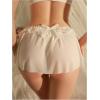 imageOYOANGLE Womens Lingerie Lace Ruffle Panties Bowknot Mid Waist Thongs UnderwearWhite