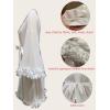 imageOYOANGLE Womens Mesh Sheer Appliques Trumpet Floral Sleeve Belted Sleep Robe Bridal Wedding LingerieWhite Floral Sleeve