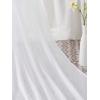 imageOYOANGLE Womens Mesh Sheer Ruffle Trim Long Sleeve Belted See Through Robes Bride Kimono Exotic SleepwearWhite