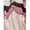 imageOYOANGLE Womens Plus Size 6 Pieces Satin Pajama Set V Neck Cami Top and Bow Shorts Pjs Summer SleepwearBlack Beige Pink