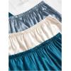 imageOYOANGLE Womens Plus Size 6 Pieces Silk Satin Pajama Sets Cami Top and Ruffle Shorts Pjs V Neck SleepwearBlue and Beige