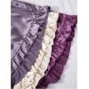 imageOYOANGLE Womens Plus Size 6 Pieces Silk Satin Pajama Sets Cami Top and Ruffle Shorts Pjs V Neck SleepwearPurple and Beige
