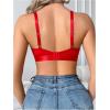 imageOYOANGLE Womens Rhinestone Sparkly Cut Out Bralette Bra Shiny Light Supports Comfy Wireless BrasRed