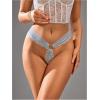 imageOYOANGLE Womens Ring Linked Floral Lace Low Rise Thongs Comfortable Lingerie UnderwearLight Blue