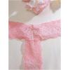 imageOYOANGLE Womens Ring Linked Floral Lace Low Rise Thongs Comfortable Lingerie UnderwearLight Pink
