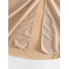 imageOYOANGLE Womens Ring Linked Split Thigh Cover Up Skirt Beach Skirts Swimsuit BottomBeige