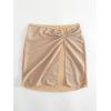 imageOYOANGLE Womens Ring Linked Split Thigh Cover Up Skirt Beach Skirts Swimsuit BottomBeige