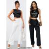 imageOYOANGLE Womens Satin Crop Top Bowknot Backless Sleeveless Ruched Party Blouse Going OutBlack