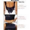 imageOYOANGLE Womens Satin Crop Top Bowknot Backless Sleeveless Ruched Party Blouse Going OutBurgundy