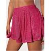 imageOYOANGLE Womens Sequin Glitter High Waisted Skirt Shorts Party Sparkly A Line Mini SkortHot Pink