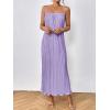 imageOYOANGLE Womens Sleeveless Spaghetti Strap Pleated Straight Flowy Long Maxi Cami DressPurple