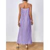 imageOYOANGLE Womens Sleeveless Spaghetti Strap Pleated Straight Flowy Long Maxi Cami DressPurple
